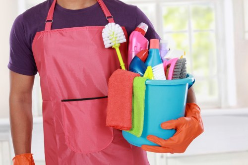 Deep cleaning and domestic cleaning equipment prepared for a SE4 property