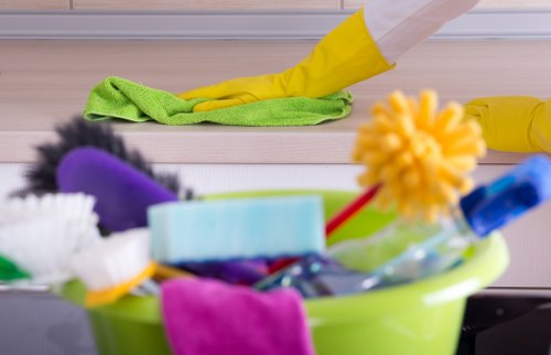Professional cleaning of meeting room and workstations in SE4 office premises