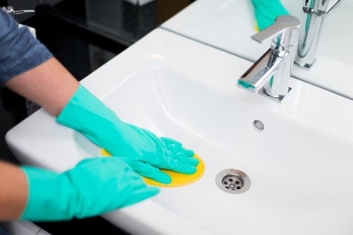 Local cleaners preparing a property for final inspection in SE4